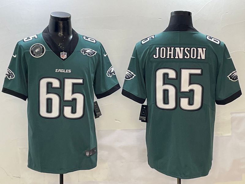 Men Philadelphia Eagles #65 Johnson Green Second generation 2025 Nike Limited NFL Jersey style 6